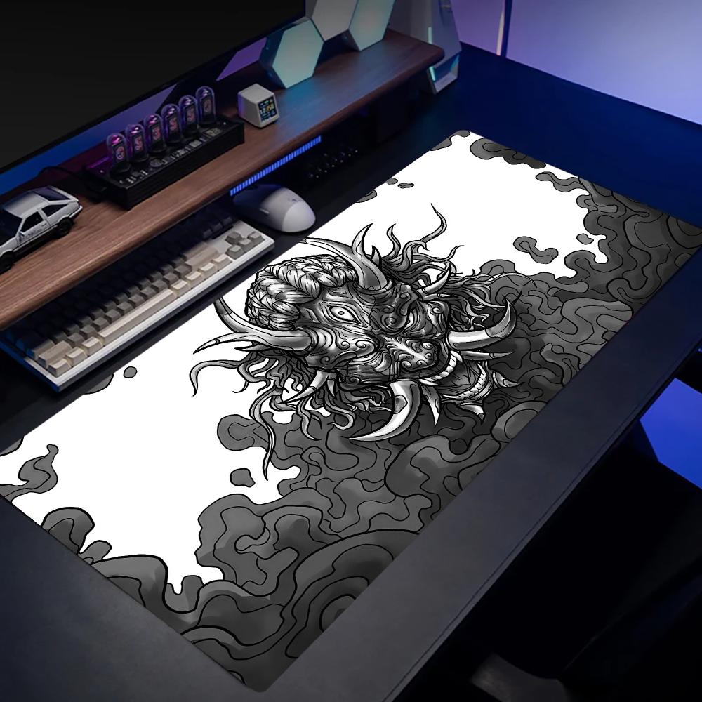 Gaming Keyboard And Mouse Set - Mouse Pad Oni Hannya Grande para