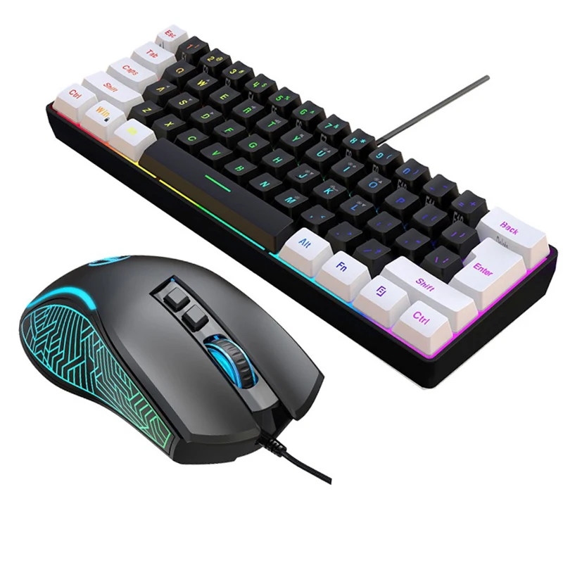 Kit de Teclado e Mouse 60% par - Gaming Keyboard And Mouse Set avaliação e preço