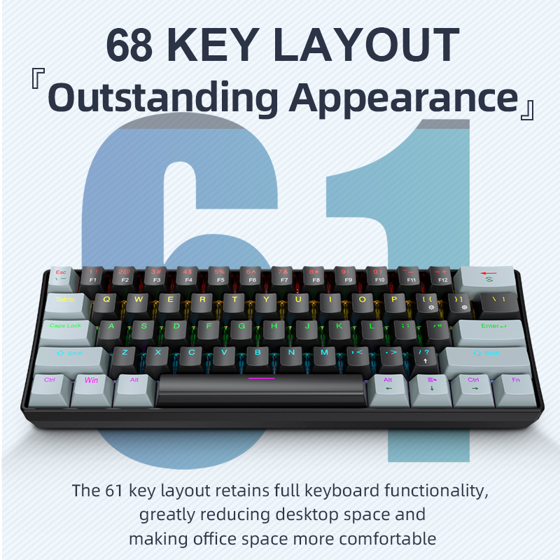 APAYADO K61 Mini teclado mecân - Gaming Keyboard And Mouse Set avaliação e preço