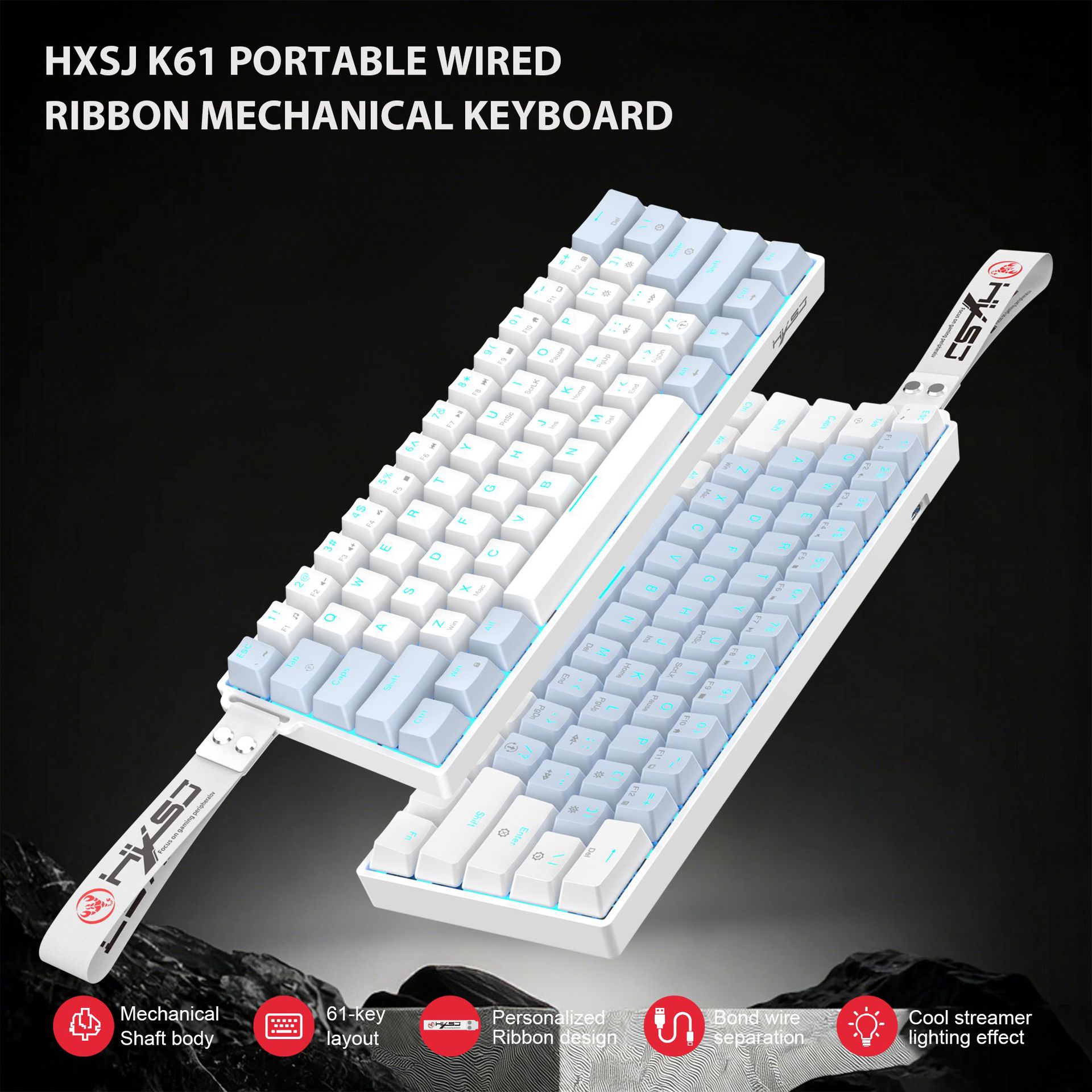 Teclado mecânico com fio de 61 - Gaming Keyboard And Mouse Set avaliação e preço