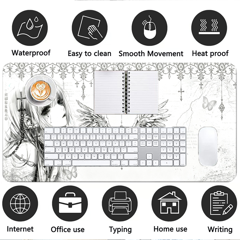 Mousepad de Couro Preto e Bran - Gaming Keyboard And Mouse avaliação e preço