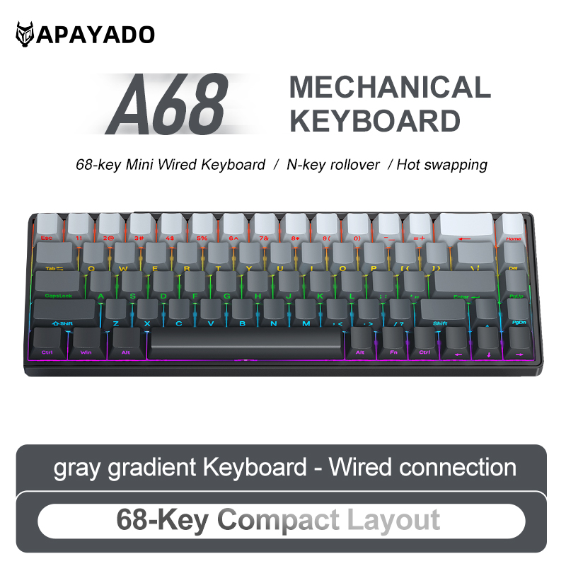 Teclado Mecânico APAYADO A68 c - Gaming Keyboard Mobile avaliação e preço
